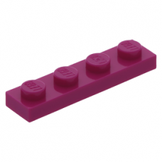 LEGO lapos elem 1x4, bíborvörös (3710)